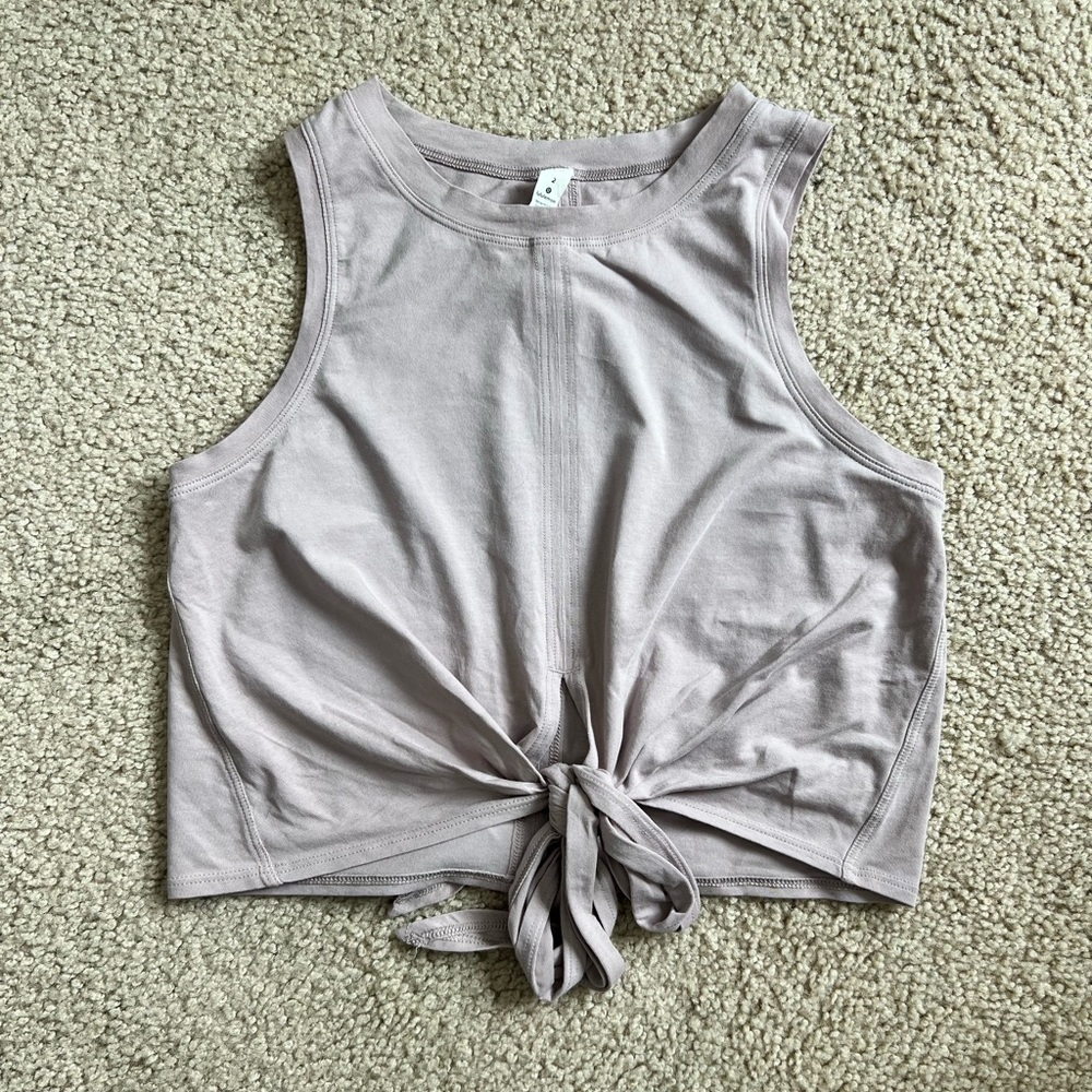 Lululemon Pima Cotton Cropped Tank with Tie Front Size 2